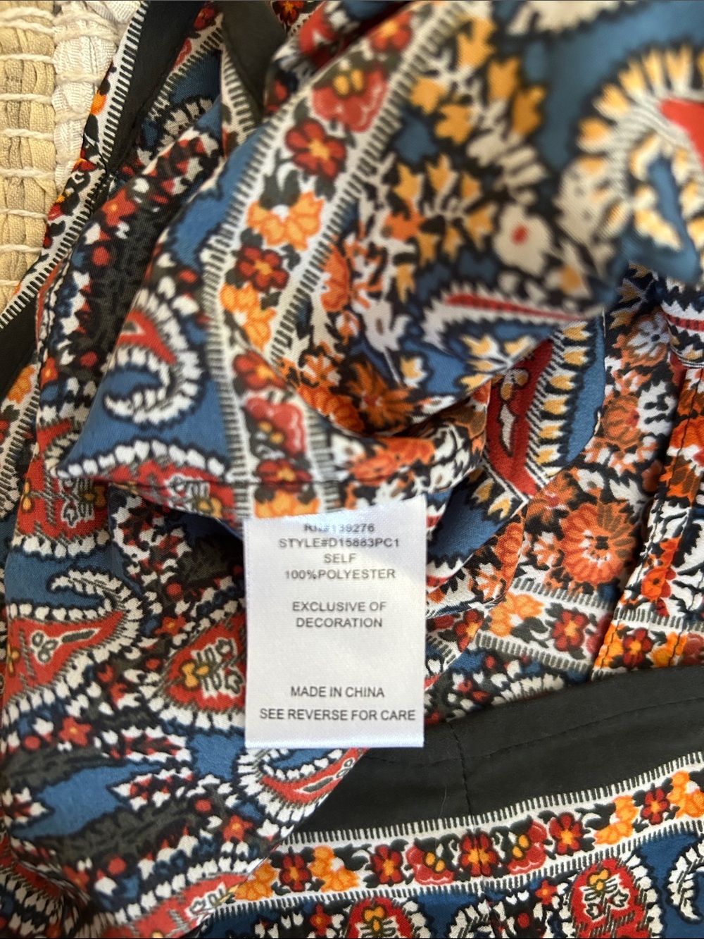 Daniel Rainn Navy and Red Paisley Tie-Front Sleeveless Top - Picture 9 of 10